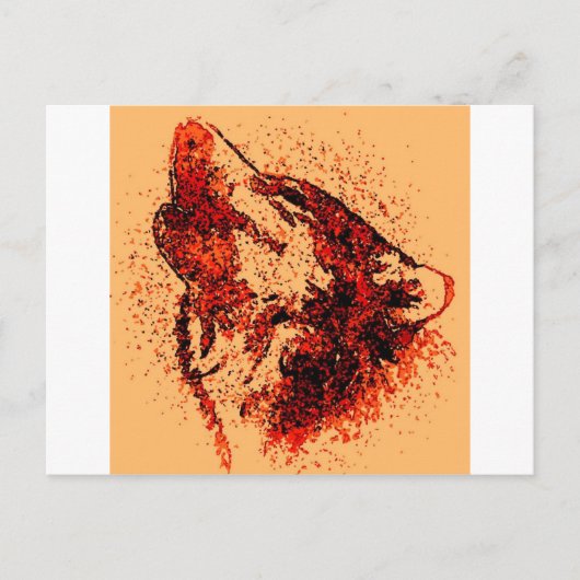 Howling Wolf in sneeuw Briefkaart (Voorkant)