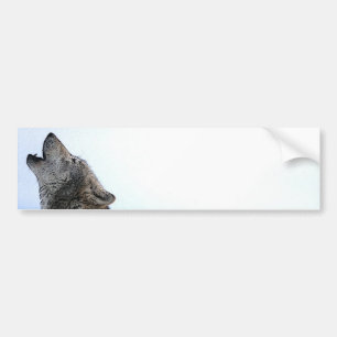 Howling Wolf in sneeuw Bumpersticker
