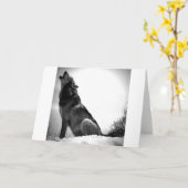 Howling Wolf in sneeuw Kaart (Gele Bloem)
