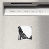 Howling Wolf in sneeuw Magneet (Insitu (Vaatwasser))