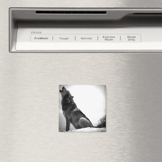 Howling Wolf in sneeuw Magneet (Insitu (Vaatwasser))