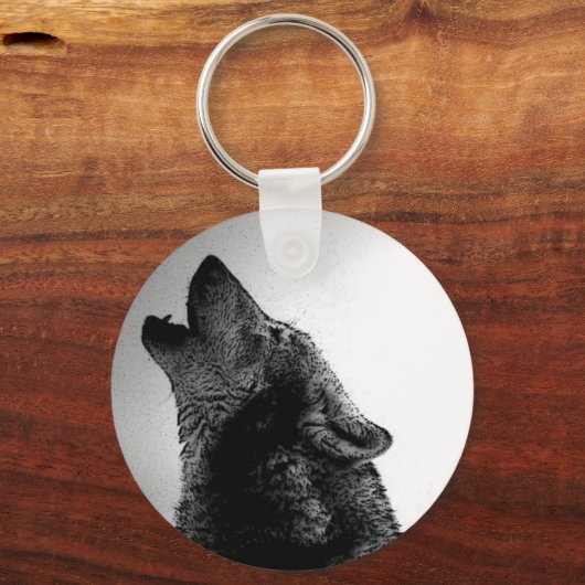 Howling Wolf in sneeuw Sleutelhanger (Voorkant)