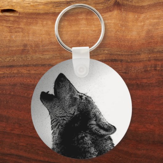 Howling Wolf in sneeuw Sleutelhanger (Voorkant)