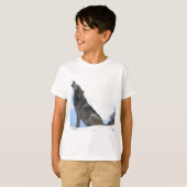 Howling Wolf in sneeuw T-shirt (Voorkant volledig)
