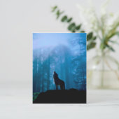 Howling Wolf in Wilderness Briefkaart (Staand voorkant)