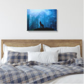 Howling Wolf in Wilderness Canvas Afdruk (Insitu (Slaapkamer))