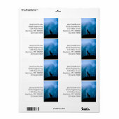 Howling Wolf in Wilderness Etiket (Full Sheet)