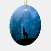 Howling Wolf in Wilderness Keramisch Ornament (Rechts)