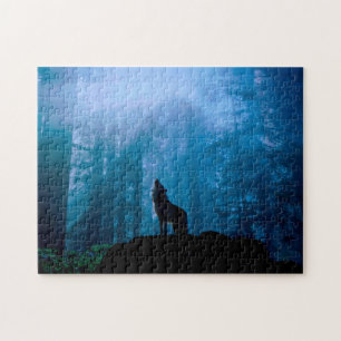 Howling Wolf in Wilderness Legpuzzel