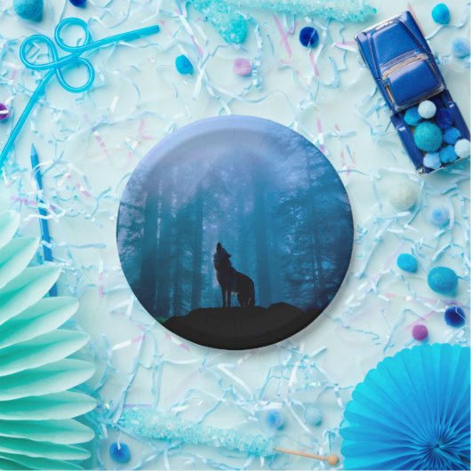 Howling Wolf in Wilderness Papieren Bordje (Feest)