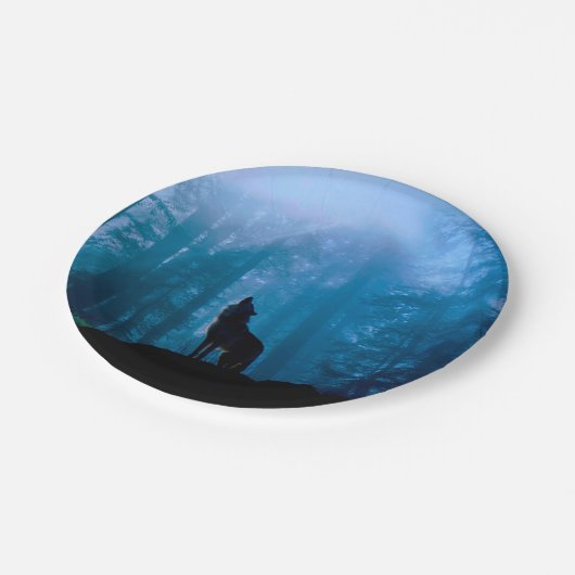 Howling Wolf in Wilderness Papieren Bordje (Gekanteld)