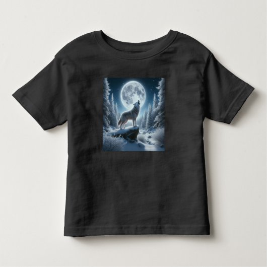 Howling Wolf In Winter Kinder Shirts (Voorkant)