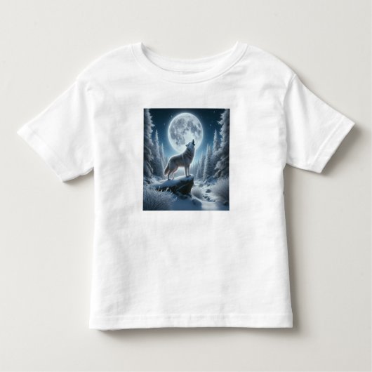 Howling Wolf In Winter Kinder Shirts (Voorkant)