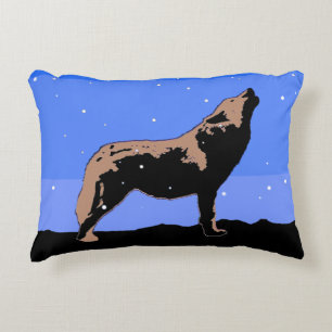 Howling Wolf in Winter - Oorspronkelijke Wilde Kun Accent Kussen