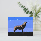 Howling Wolf in Winter - Oorspronkelijke Wilde Kun Briefkaart (Staand voorkant)
