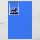 Howling Wolf in Winter - Oorspronkelijke Wilde Kun Briefpapier (Voorkant)