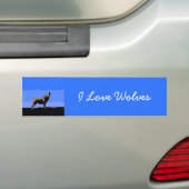 Howling Wolf in Winter - Oorspronkelijke Wilde Kun Bumpersticker (Op auto)