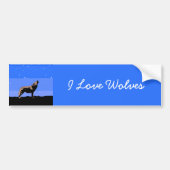 Howling Wolf in Winter - Oorspronkelijke Wilde Kun Bumpersticker (Voorkant)