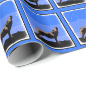 Howling Wolf in Winter - Oorspronkelijke Wilde Kun Cadeaupapier (Rol Hoek)