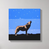 Howling Wolf in Winter - Oorspronkelijke Wilde Kun Canvas Afdruk (Voorkant)