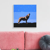 Howling Wolf in Winter - Oorspronkelijke Wilde Kun Canvas Afdruk (Insitu (Woonkamer))
