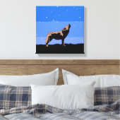 Howling Wolf in Winter - Oorspronkelijke Wilde Kun Canvas Afdruk (Insitu (Slaapkamer))