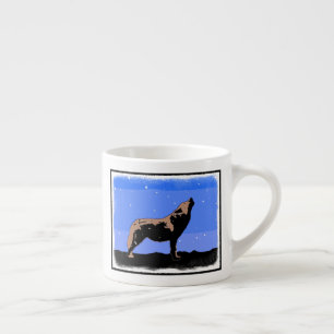 Howling Wolf in Winter - Oorspronkelijke Wilde Kun Espresso Kop