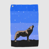 Howling Wolf in Winter - Oorspronkelijke Wilde Kun Golfhanddoek (Voorkant)