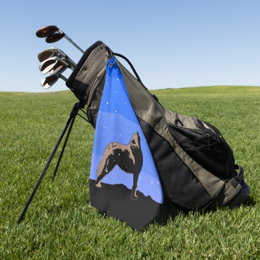 Howling Wolf in Winter - Oorspronkelijke Wilde Kun Golfhanddoek (Groen)