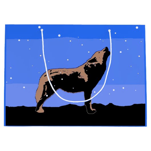 Howling Wolf in Winter - Oorspronkelijke Wilde Kun Groot Cadeauzakje (Voorkant)