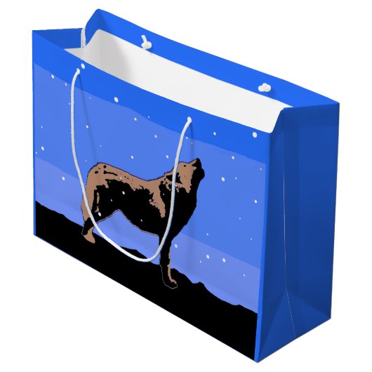 Howling Wolf in Winter - Oorspronkelijke Wilde Kun Groot Cadeauzakje (Voorkant Gekanteld)