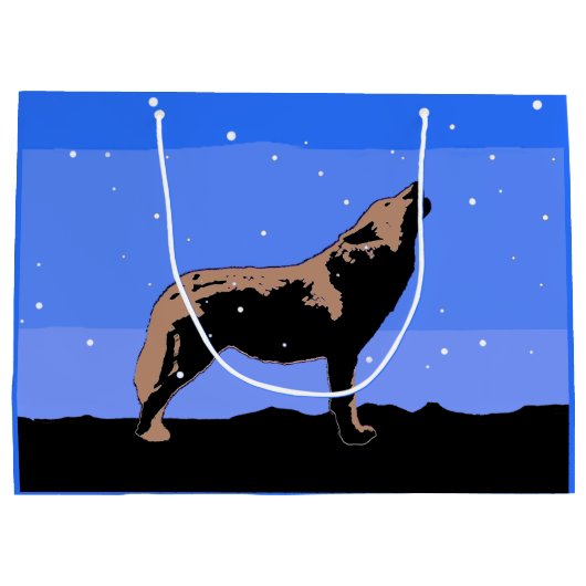 Howling Wolf in Winter - Oorspronkelijke Wilde Kun Groot Cadeauzakje (Achterkant)