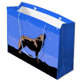 Howling Wolf in Winter - Oorspronkelijke Wilde Kun Groot Cadeauzakje (Achterkant Gekanteld)