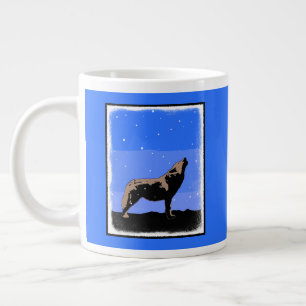 Howling Wolf in Winter - Oorspronkelijke Wilde Kun Grote Koffiekop