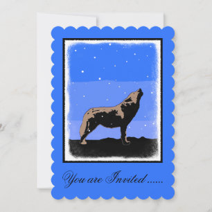 Howling Wolf in Winter - Oorspronkelijke Wilde Kun Kaart