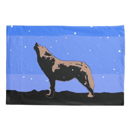 Howling Wolf in Winter - Oorspronkelijke Wilde Kun Kussensloop (Achterkant)