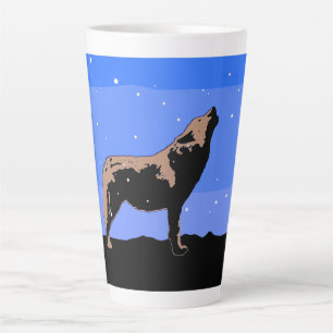 Howling Wolf in Winter - Oorspronkelijke Wilde Kun Latte Mok