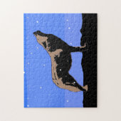 Howling Wolf in Winter - Oorspronkelijke Wilde Kun Legpuzzel (Verticaal)