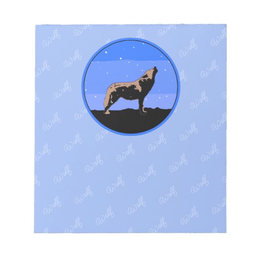 Howling Wolf in Winter - Oorspronkelijke Wilde Kun Notitieblok (Voorkant)
