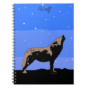 Howling Wolf in Winter - Oorspronkelijke Wilde Kun Notitieboek