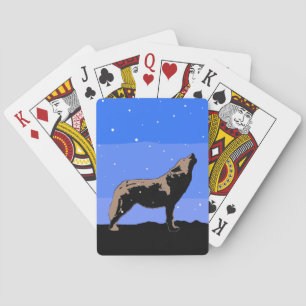 Howling Wolf in Winter - Oorspronkelijke Wilde Kun Pokerkaarten