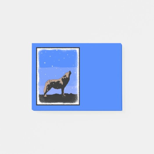 Howling Wolf in Winter - Oorspronkelijke Wilde Kun Post-it® Notes (Voorkant)
