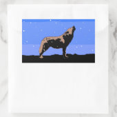 Howling Wolf in Winter - Oorspronkelijke Wilde Kun Rechthoekige Sticker (Tas)