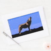 Howling Wolf in Winter - Oorspronkelijke Wilde Kun Rechthoekige Sticker (Envelop)