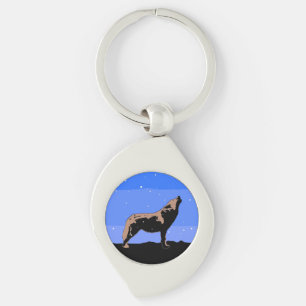 Howling Wolf in Winter - Oorspronkelijke Wilde Kun Sleutelhanger