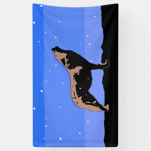 Howling Wolf in Winter - Oorspronkelijke Wilde Kun Spandoek (Verticaal)