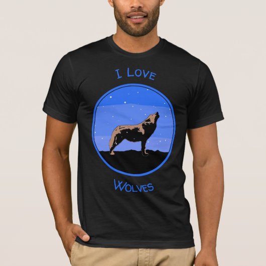 Howling Wolf in Winter - Oorspronkelijke Wilde Kun T-shirt (Voorkant)