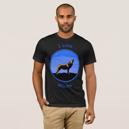 Howling Wolf in Winter - Oorspronkelijke Wilde Kun T-shirt (Voorkant volledig)