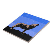 Howling Wolf in Winter - Oorspronkelijke Wilde Kun Tegeltje (Zijkant)