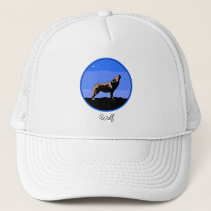 Howling Wolf in Winter - Oorspronkelijke Wilde Kun Trucker Pet
